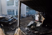 A estrutura da base ficou completamente destruída
