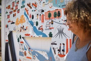O mapa foi feito pela artista gráfica Anna Mendes