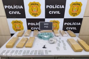 Drogas apreendidas com os integrantes da associação criminosa