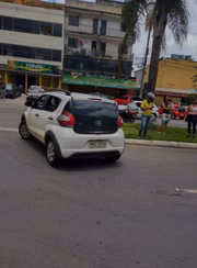 Carro de Luiz Fernando de Paula, que estava atrás do motociclista e presenciou o acidente 