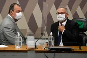 Presidente da CPI da Covid-19, Omar Aziz, e o relator Renan Calheiros
