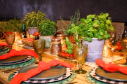 Decoração da mesa de jantar
