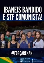 A ação de indenização por danos morais alega que Sara Winter chamou Ibaneis de bandido, o que configura "evidente ofensa e agressão verbal"