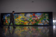 Painel Heinz Friedrich Budweg, “O Brasil Acima de Tudo e Deus Acima de Todos” no Palácio do Planalto.