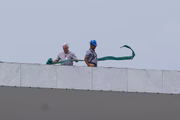 Bandeira nacional gigante foi instalada há 7 dias