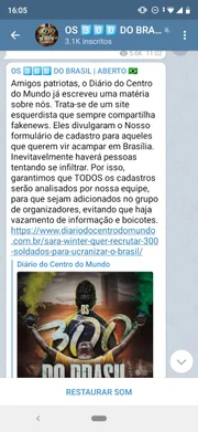 Grupo de Telegram dos 300 do Brasil