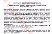 Artur Dian mantém sociedade em consultoria empresarial com dona da A2 Segurança