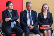 Davi Alcolumbre, Rui Costa e Gleisi Hoffmann
