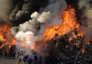 Incêndio em depósito de recicláveis, em José Bonifácio