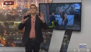O apresentador Giuliano Marcos notou a situação e foi explicar aos expectadores o que estava ocorrendo 