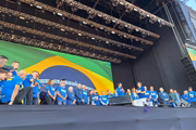 Prefeito Ricardo Nunes (MDB) discursou em palco da Marcha Para Jesus. Durante a manhã, ele já tinha falado no trio elétrico
