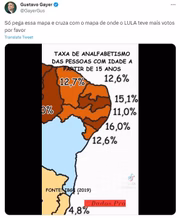 Gustavo Gayer já relacionou a votação de Lula no Nordeste ao analfabetismo