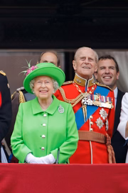 Elizabeth e Philip na varanda do Palácio de Buckingham em 2016