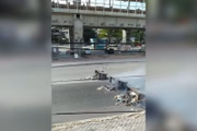 Barricadas foram encontradas na Avenida Leopoldo Bulhões, em Manguinhos
