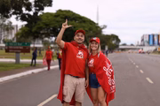 Daniele Stange e André Figueiredo vieram do Espírito Santo - ES para acompanhar o evento de posse do presidente Lula.