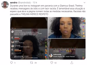 No Twitter, fãs subiram a tag Thelma Merece Respeito