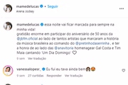 Ela chegou a prestigiar um show recente de Lucas