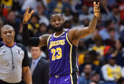 LeBron James em ação pelo Los Angeles Lakers