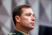 Tenente-coronel do Exército Brasileiro e ex-ajudante de ordem de Bolsonaro, Mauro Cid fica em silêncio durante sessão da CPMI do 8 de Janeiro
