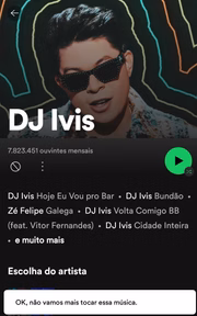 Usuários do Spotify têm bloqueado execução de músicas de DJ Ivis na plataforma 