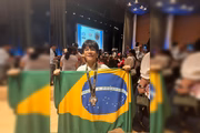 Arthur Soares da Silva, 10, ganhou prata