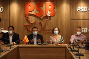 Coletiva de imprensa após reunião entre PSB e PT sobre rumos das eleições de 2022