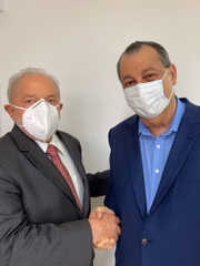 Ex-presidente Lula e senador Omar Aziz (PSD-AM) se encontraram em São Paulo