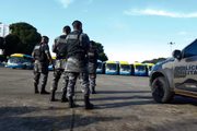 Polícia Militar durante paralisação dos trabalhadores em abril/21