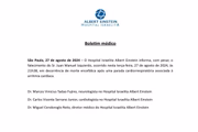 Boletim médico informa a causa da morte de Izquierdo 