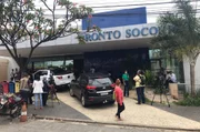 Movimentação da imprensa na porta de hospital onde Maurílio está internado
