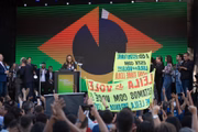 A senadora Leila do Vôlei (PDT) participou da convenção partidária