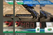 Publicação debochando e xingando a PMGO