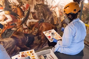 Restauração do quadro "Independência ou Morte", de Pedro Américo.