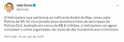 João Doria comentou sobre apreensão de aeronave, quando era governador - Reprodução/Twitter
