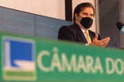 Coletiva do presidente da Câmara dos Deputados, Rodrigo Maia, no Salão Negro