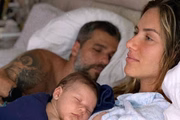 Giovanna Ewbank e Bruno Gagliasso com Zyan, aos 4 meses
