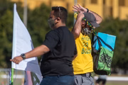 Ato na Esplanada reune grupo pró-Bolsonaro