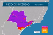 Risco de incêndio no estado em 2/10