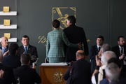 Presidente Bolsonaro ao lado de Michelle no Palácio do Planalto