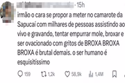 Internautas comentaram a "evolução" do homem durante sexo na Sapucaí