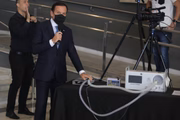 O governador de São Paulo João Doria, em coletiva sobre as restrições contra o coronavírus no estado.