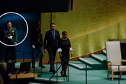 Cid com Bolsonaro, na Assembleia Geral da Organização das Nações Unidas (ONU), em 2019