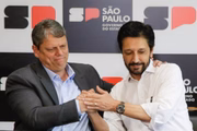 O governador Tarcísio de Freitas e o prefeito de SP, Ricardo Nunes