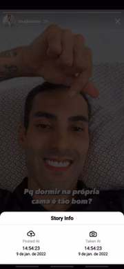 Douglas Souza postou stories gravados para enganar os fãs.