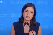 Tabata Amaral durante debate promovido pelo Flow
