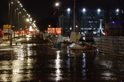 A forte chuva também derrubou um alambrado na pista 