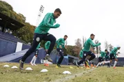 O jogador treinando