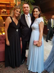Cerimonialista Márcia Santiago com Jair e Michelle Bolsonaro