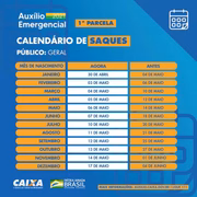 Novo calendário de saques da primeira parcela do auxílio emergencial 2021