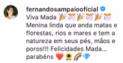 Vários famosos parabenizaram a pequena no Instagram